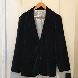 ARMANI EXCHANGE MENS BLACK VELVET BLAZER - SMALL